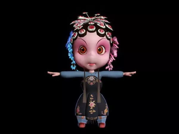 Cute Chinese Opera Character 3d model Cute Chinese Opera Character 3d model