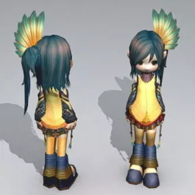 Cute Emo Anime Girl 3d model