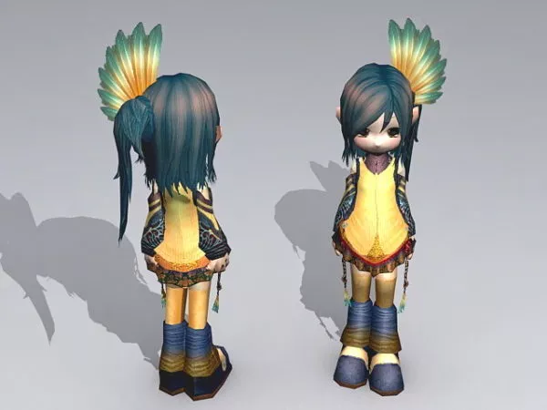 Cute Emo Anime Girl 3d model Cute Emo Anime Girl 3d model