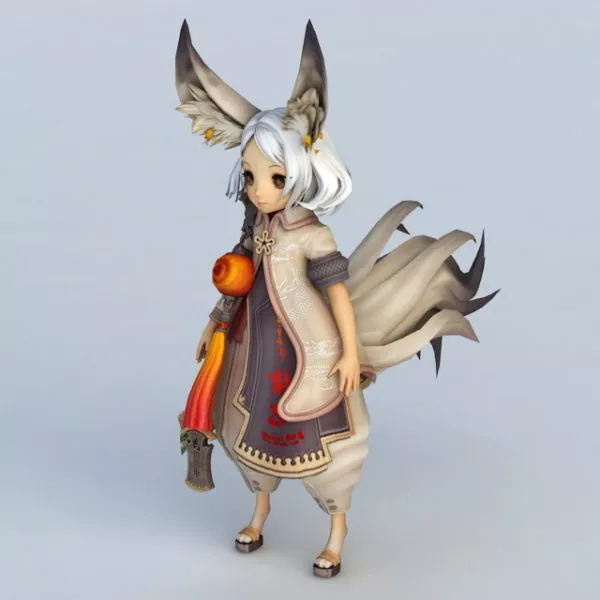 Low Poly Red Fox In Jungle 3d model