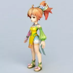 Cute Little Anime Girl 3d model