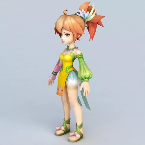 Cute Little Anime Girl 3d model Cute Little Anime Girl 3d model