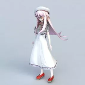 Cute Shy Anime Girl 3d model