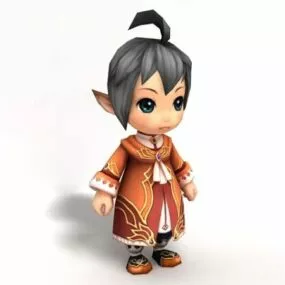 Cute Anime Boy 3d model