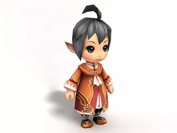 Dog Toy With Kid Boy 3d model