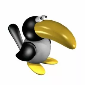 Cute Cartoon Crow Toy 3d model