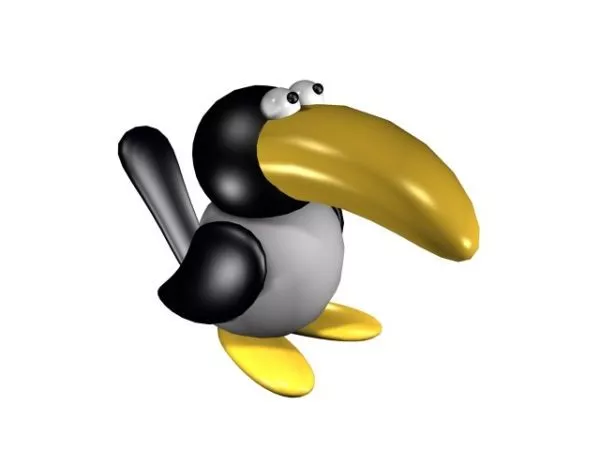 Cute Cartoon Crow Toy 3d model Cute Cartoon Crow Toy 3d model
