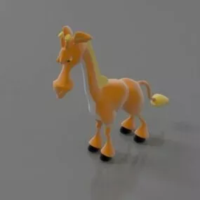 Cute Cartoon Giraffe Character 3d model