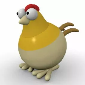 Cute Cartoon Hen 3d model