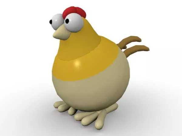 Cute Cartoon Hen 3d model Cute Cartoon Hen 3d model