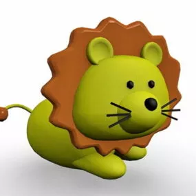 Cute Cartoon Lion Character 3d model