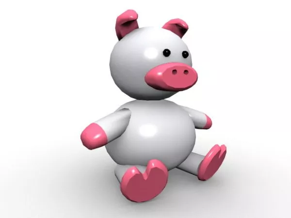 Cute Cartoon Pig Character 3d model Cute Cartoon Pig Character 3d model