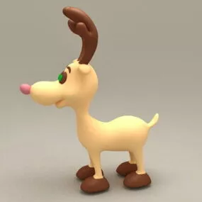 Cute Deer Cartoon Children Toy 3d model