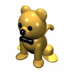 Cute Dog Sitting Toy 3d model