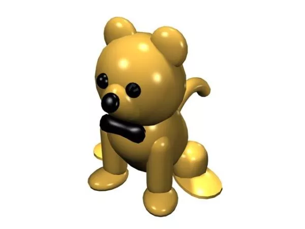Cute Dog Sitting Toy 3d model Cute Dog Sitting Toy 3d model