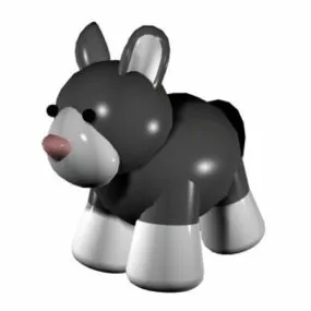 Cute Donkey Cartoon Toy 3d model