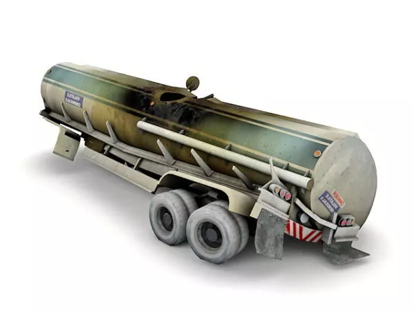 Damaged Fuel Tanker 3d model Damaged Fuel Tanker 3d model