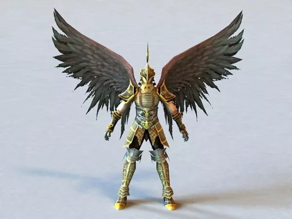 Warrior Girl With Wings 3d model