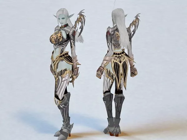 Dark Elf Female Warrior 3d model Dark Elf Female Warrior 3d model