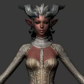 Dark Elf Female Character 3d model