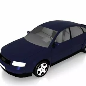Dark Blue Sedan Car 3d model