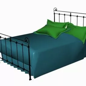 Decorative Wrought Iron Bed 3d model