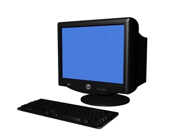Dell Crt Monitor And Keyboard 3d model Dell Crt Monitor And Keyboard 3d model