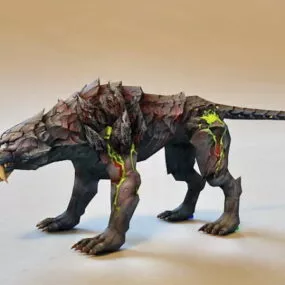 Demon Hell Hounds Dog Rigged 3d model