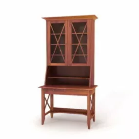 Furniture Desk Secretaire With Bookcase 3d model