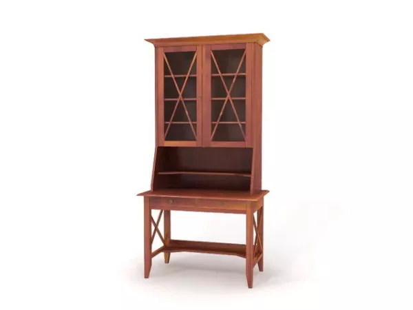 Book Shelf With Small Sculpture Decorative 3d model