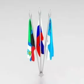 Desktop Flag Holders 3d model