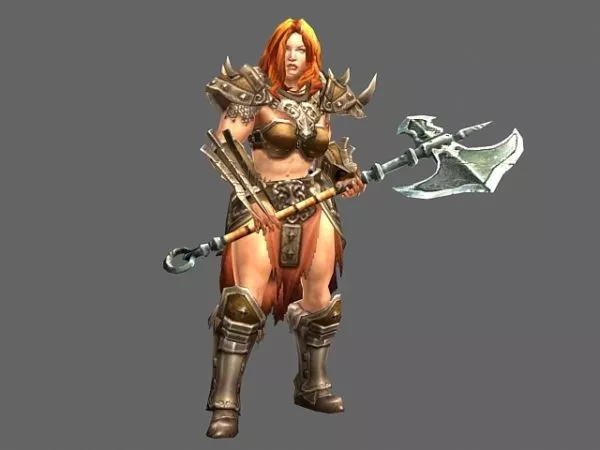 Diablo Iii Character Barbarian Female Free 3d Model Max Vray Open3dmodel 2917