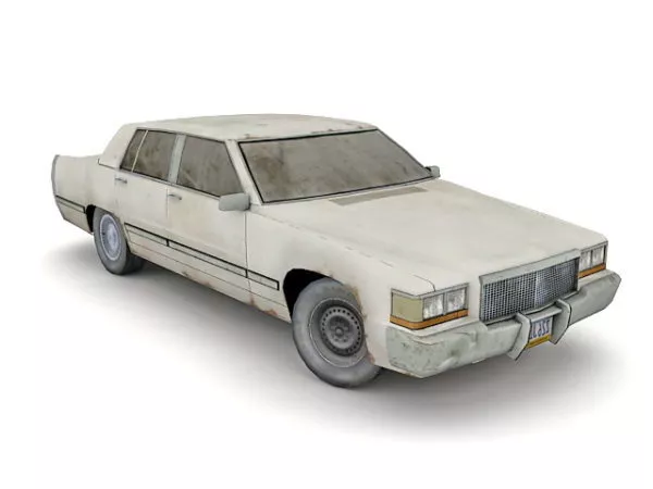 Dirty White Car 3d model Dirty White Car 3d model