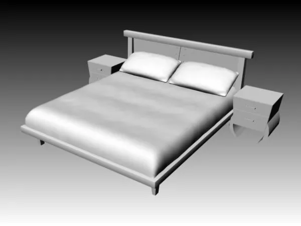 Nightstand Marble Wood Bedroom Furniture 3d model