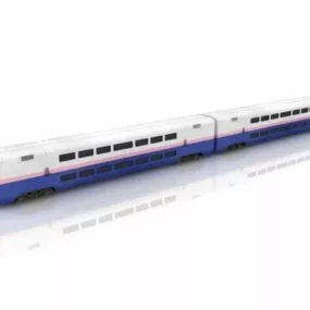 Double Decker Train Cars 3d model