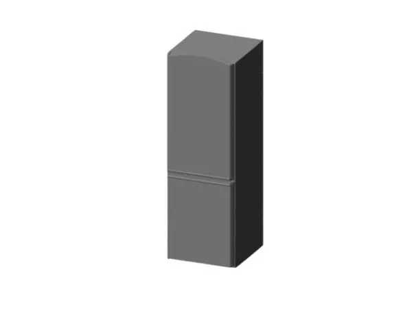 Grey Refrigerator One Door 3d model