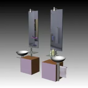 Double Sink Bathroom Vanity 3d model