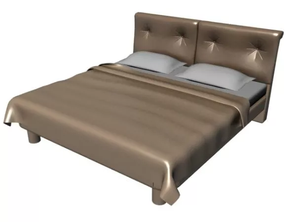 Double Size Leather Bed 3d model Double Size Leather Bed 3d model