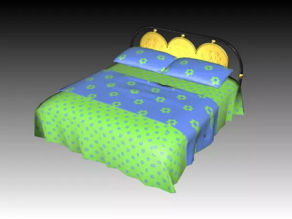 Double Size Soft Bed 3d model Double Size Soft Bed 3d model
