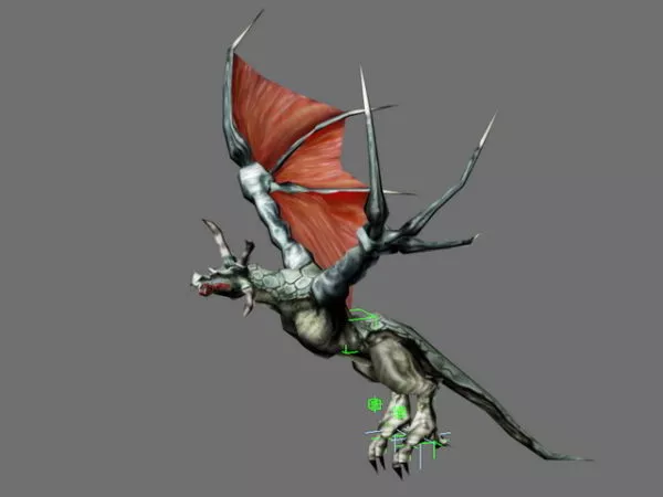 Medieval European Dragon Statue 3d model