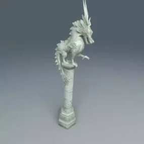 Dragon Pillar Statue 3d model