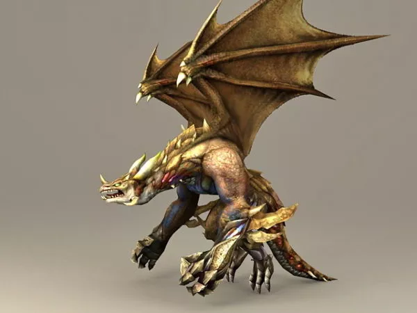 Defender Warrior Fighting With Dark Sword 3d model