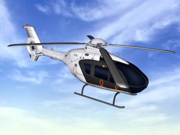 Red Rescue Helicopter 3d model