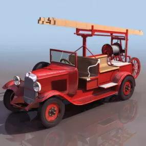 Early Pump-ladder Truck 3d model