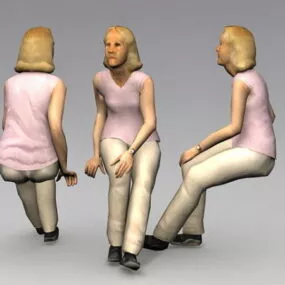 Elderly Woman Sitting 3d model