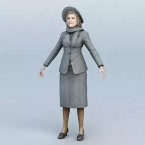 Elegant Senior Woman 3d model