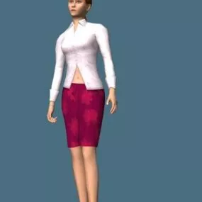 Elegant Girl Rigged 3d model
