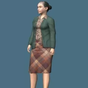 Elegant Granny Character 3d model