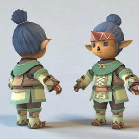 Elf Chibi Boy Cartoon 3d model