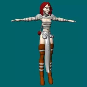Elf Female Warrior Character 3d model